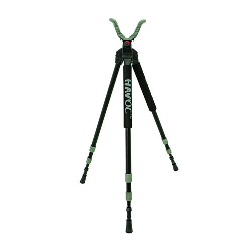 Le BOG Havoc Shooting Stick Tripod t'offre un support stable et portable, avec des verrouillages à vis pour un déploiement rapide et un confort de tir à 360 degrés.