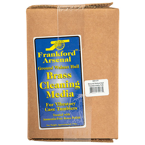 Le media de nettoyage en coques de noix traité de Frankford Arsenal nettoie mieux que le maïs et contient déjà un polish pour laiton, idéal pour tes cartouches!