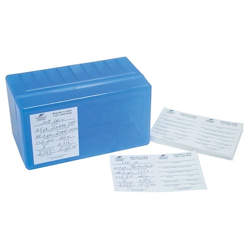 Les étiquettes autocollantes Frankford Arsenal te permettent d'enregistrer facilement toutes les données de tes chargements pour pistolet et fusil, idéales pour les boîtes d'ammo.