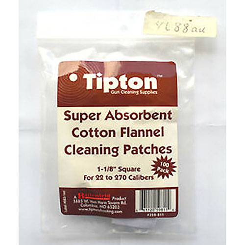 Les patchs Tipton 22-270 Cal en flanelle 100% coton, taillés avec précision, sont parfaits pour tes Tipton® Jags, assurant un nettoyage optimal.