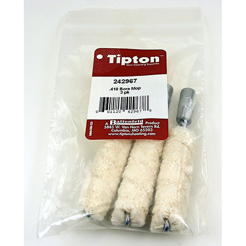 Les mops Tipton 100% coton sont ultra-absorbants, idéaux pour appliquer des solvants modernes et nettoyer efficacement ton canon et ta chambre.