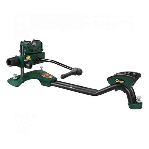Le Caldwell Fire Control Front Rest offre une stabilité maximale et un montage rapide grâce à son design en une pièce, idéal pour le transport.