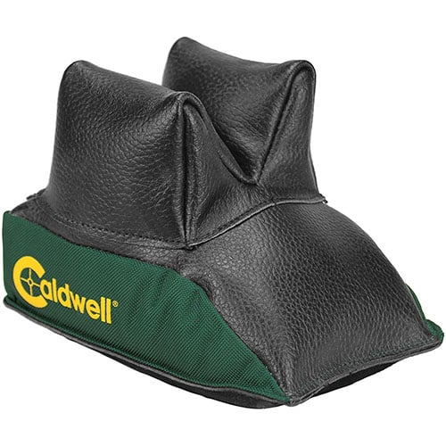 Le Caldwell Universal Rear Shooting Bag est fait en cuir et polyester, offrant une prise sécurisée et une forme stable, compatible avec la plupart des rests avant.