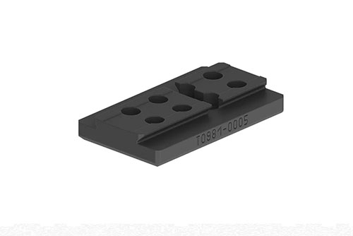 Cet adaptateur ERATAC pour interface universelle permet d'intégrer facilement les optiques Aimpoint Acro avec un montage centré ou en décalage de 20 degrés.