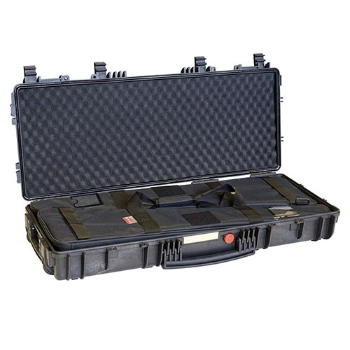 Protège ton arme avec le RED 9413 d'EXPLORER CASES, indestructible, étanche, sécurisé et transportable, incluant 2 Gunbags pour un rangement optimal.