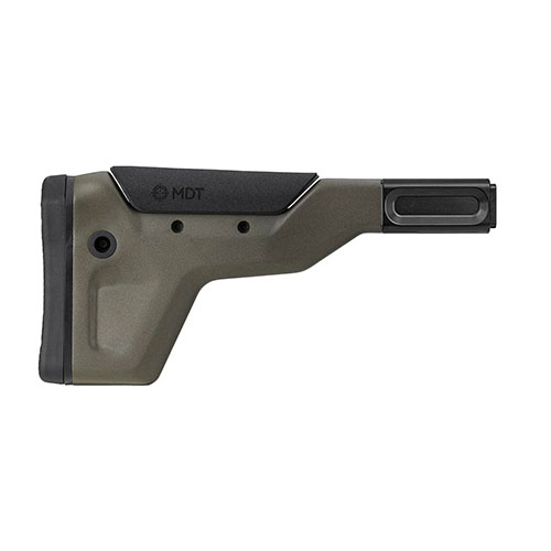 Le HNT Buttstock en fibre de carbone ultra léger se plie, offre un ajustement personnalisé et réduit le poids pour des performances optimales en chasse ou en compétition.
