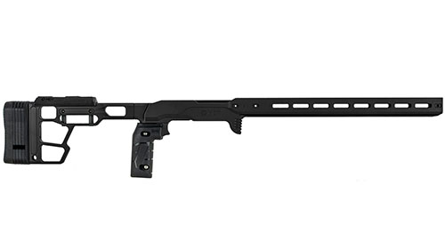 Le châssis ACC Premier GEN2 offre une stabilité exceptionnelle, une ergonomie ajustable et une compatibilité avec le système de poids MDT pour un tir précis.