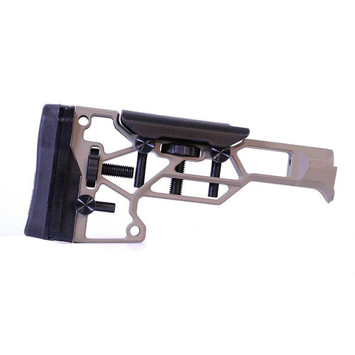 Le MDT Skeleton Rifle Stock V5 Standard te permet un ajustement sans outil pour un confort optimal, s'adaptant parfaitement à ta position de tir sur TAC21, LSS-XL et HS3.