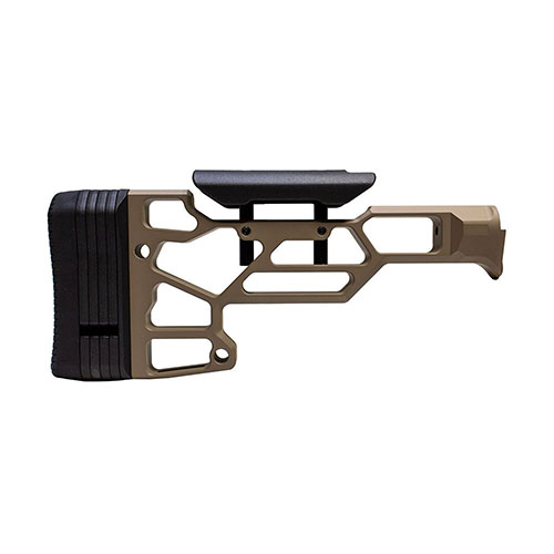Le MDT Skeleton Rifle Stock Lite offre un réglage de la longueur de crosse et un appui-joue ajustable, parfait pour les châssis TAC21, LSS-XL et HS3.