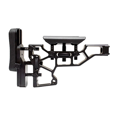 Le MDT Elite Fixed Rifle Stock offre un ajustement sans outil pour un confort optimal, avec des réglages horizontaux, verticaux et de cant pour s'adapter parfaitement à ta position de tir.