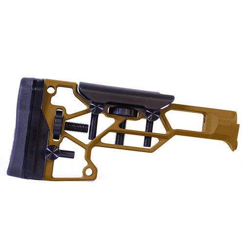 Le MDT Skeleton Rifle Stock V5 Standard offre un ajustement sans outil pour un confort optimal, s'adaptant parfaitement aux châssis TAC21, LSS-XL et HS3.