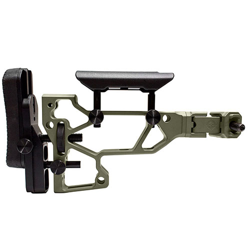 Le MDT Folding Rifle Stock offre un ajustement sans outil, un confort optimal et une compatibilité avec les châssis ACC/ESS, parfait pour ta position de tir.