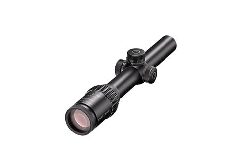 Découvre la lunette 1–8x24 Exos TMR, idéale pour le CQB avec un zoom polyvalent et un réticule TMR pour des tirs précis à toutes distances.