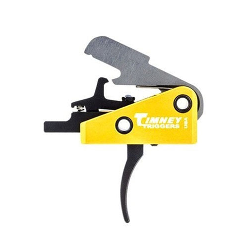 Le trigger Timney AR-15 Large Pin solide de 4 lb offre une conception courbée et un poids de tir fixe, parfait pour les compétitions avec ton semi-automatique.