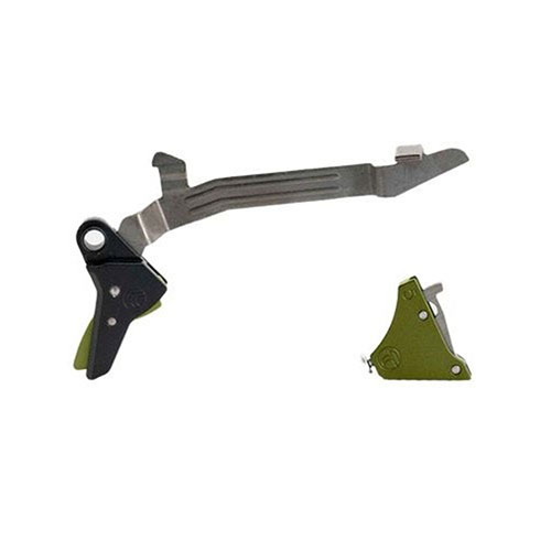 Améliore ton tir avec la gâchette Alpha Red Competition de Timney pour Glock Gen 3-4, réglée à un poids de 3 lb pour une précision optimale.