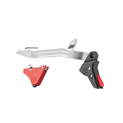 Le GLOCK TRIGGERS de TIMNEY offre un poids de détente de 3 lb, une installation facile, et une fiabilité éprouvée sans compromis sur la performance.