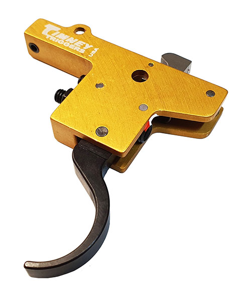 Le MAUSER FEATHERWEIGHT de TIMNEY offre un poids de détente ajustable, une installation facile et des pièces polies pour une précision optimale.