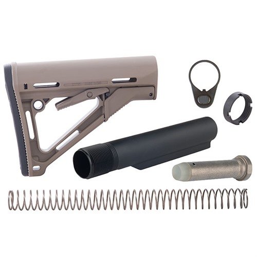Ce kit comprend le Magpul CTR, un tube de buffer Mil-Spec et un mécanisme de verrouillage pour un ajustement solide et rapide, idéal pour ton AR-15.
