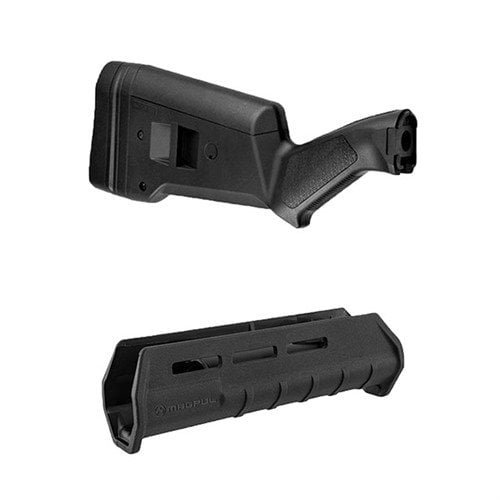 Le kit SGA et M-LOK pour Remington 870 offre une crosse adaptable et un forend léger, parfaits pour personnaliser ton fusil avec des accessoires M-LOK.