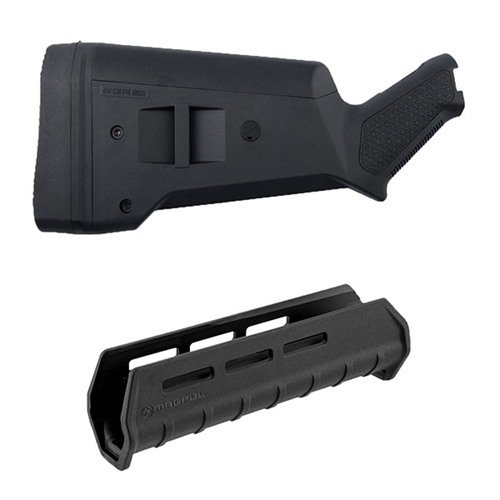 Le kit SGA Buttstock et M-LOK Forend de MAGPUL pour Mossberg 500/590/590A1 offre une personnalisation optimale et une légèreté pour tes besoins en tir.