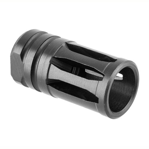 Le flash hider A2 standard pour AR-15, en acier 4140, avec filetage 1/2-36 et finition en oxyde noir, réduit le flash sans compromettre la performance.