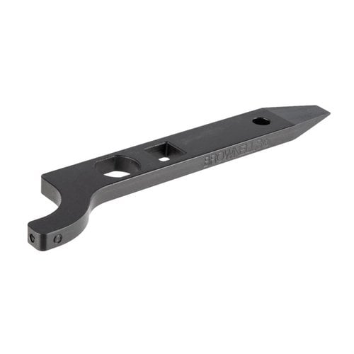 Le Brownells AR-15/M16/M4 Buttstock Tool combine plusieurs outils en un, idéal pour démonter et remonter les crosse, pratique et compact à emporter partout.