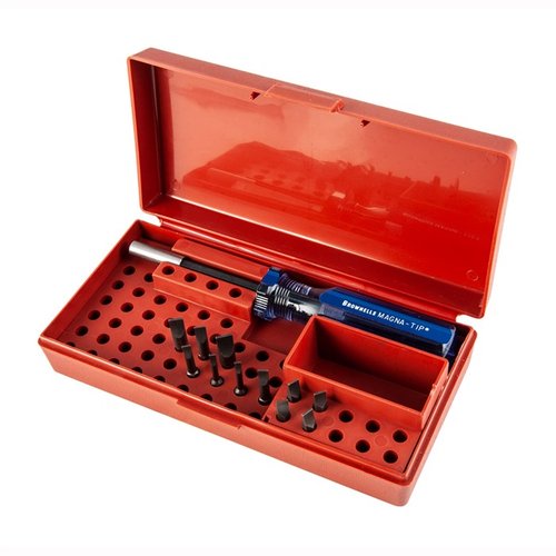 Les sets Brownells Standard Magna-Tip® offrent des bits interchangeables de haute qualité, un design ergonomique et une construction durable pour un entretien précis de tes armes.