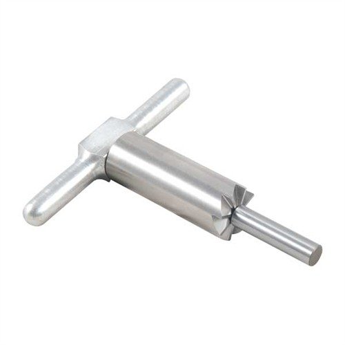 Le cutter à face de 90° en acier trempé permet de redresser et réparer les muzzles de tes armes, avec un pilot interchangeable pour différents calibres.