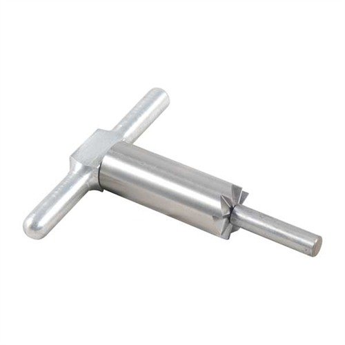 Le cutter de face à 90° en acier trempé permet de redresser et réparer les canons de fusils et pistolets, avec un pilote interchangeable pour plusieurs calibres.