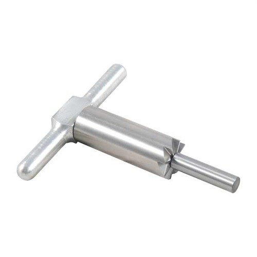 Le cutter de face à 90° en acier trempé permet de redresser et réparer les bords de ton canon, avec une poignée et un pilot interchangeables pour plusieurs calibres.