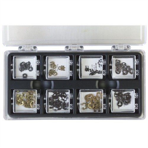 Le Kit E-Clip de Brownells te propose 160 clips en 8 tailles pour réparer rapidement tes armes sans attendre et à moindre coût. Indispensable dans ton atelier!