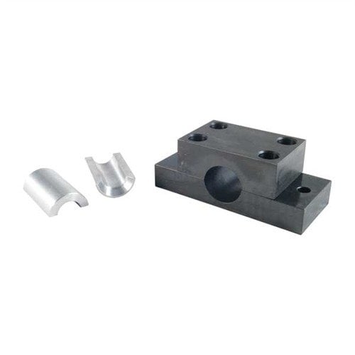 Le BARREL VISE de Brownells offre une puissance de maintien exceptionnelle pour les canons, avec des douilles interchangeables en acier ou aluminium, idéal pour les armuriers.