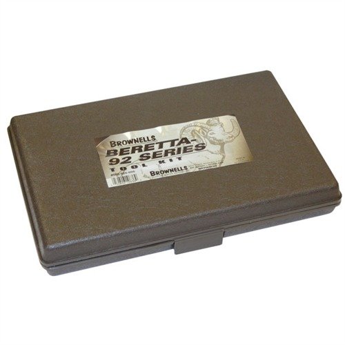 La boîte de rangement plate Beretta 92 de Brownells est parfaite pour organiser ton kit d'outils, avec de la place pour tous tes outils essentiels.