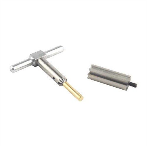 Avec le BRASS ONE CALIBER SET, tu peux squarer et chanfreiner les canons de tes armes pour une sortie de balle propre et un rechargement rapide.