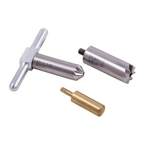 Avec le BRASS ONE CALIBER SET, tu peux ajuster et chambrer les canons de fusils et pistolets pour un tir précis et rapide, le tout dans un kit pratique.