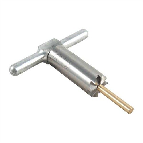 Le cutter à face 90° en acier trempé te permet de redresser et réparer les bords de ton canon, avec un pilote interchangeable pour plusieurs calibres.