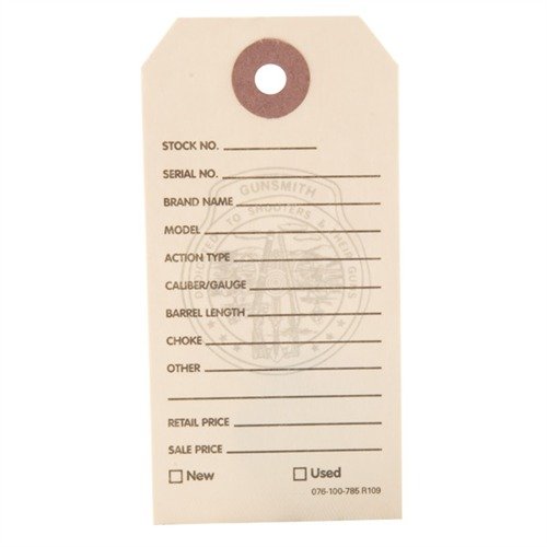 Les étiquettes de prix pour armes facilitent la vente en fournissant toutes les infos nécessaires, avec 11 champs pré-imprimés et un système de couleurs.