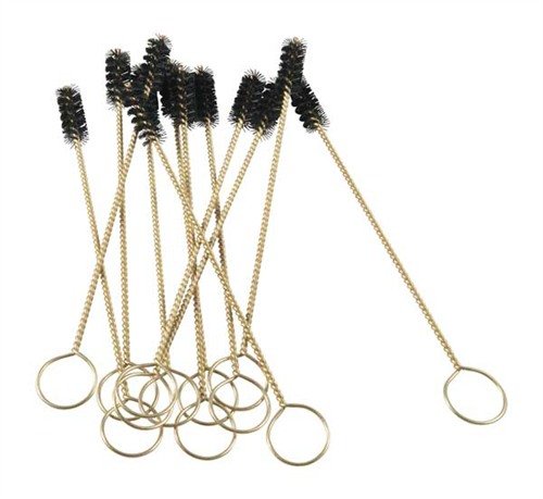 Ces brosses de nettoyage .45 sont pratiques sur le banc et au stand, avec des poils en nylon et des poignées en laiton qui ne rayent pas le canon.