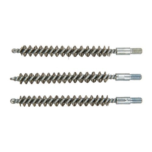 Ces brosses en acier inoxydable sont idéales pour nettoyer les canons très encrassés. Vendues en pack, elles sont pratiques et économiques pour l'armurier.