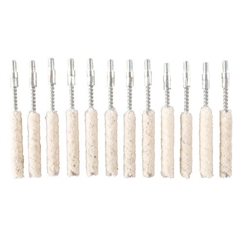 Les COTTON BORE MOPS en coton absorbent bien les solvants et aident à nettoyer les résidus de poudre, idéaux pour appliquer les pâtes de nettoyage de Brownells.