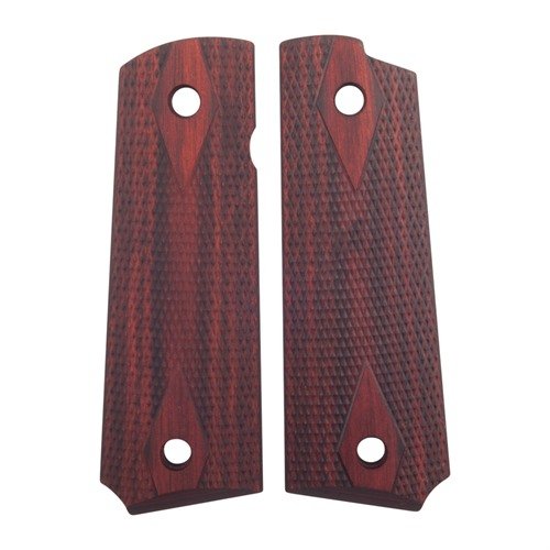 Les grips G10 d'Ed Brown offrent une esthétique bois naturel, un excellent grip grâce à leur motif en diamant, et un design compatible avec les magwells.