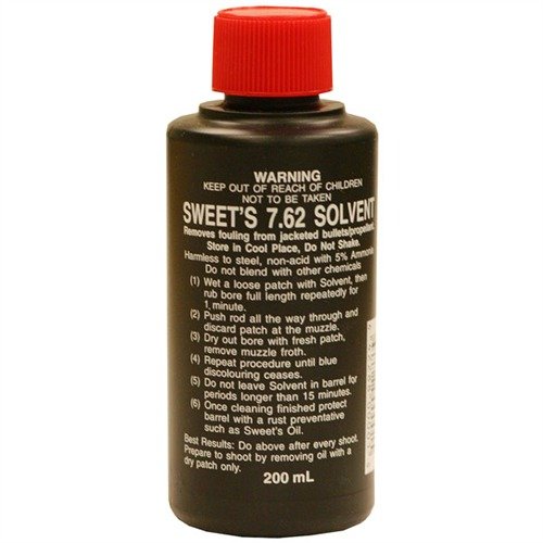 Le nettoyant SWEET'S 7.62 élimine rapidement les dépôts de cuivre et de poudre grâce à son action moussante, idéal pour les tireurs de benchrest et les chasseurs.