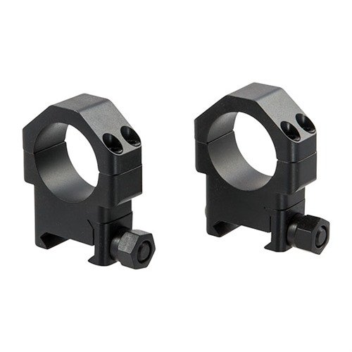 Les anneaux TSR-W en acier allié offrent un maintien sécurisé de ta lunette, avec un alignement facile grâce à leur capuchon à quatre vis et un design attrayant.