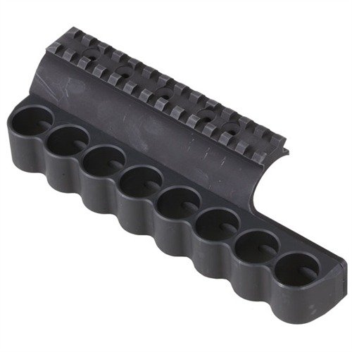 Le RECEIVER MOUNT SHOTSHELL HOLDER PR 8-Round pour Benelli M4/M1014 te permet de charger rapidement grâce à ses cartouches sécurisées et légères en aluminium.