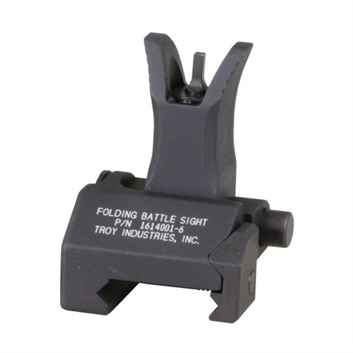 Le TROY AR-15 FLIP-UP FRONT SIGHT est robuste, se déploie facilement, s'ajuste en hauteur, et se fixe solidement sur n'importe quel rail Picatinny.