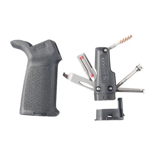 Le MOE Grip avec outil de survie offre des réparations d'urgence pour ton AR-15, un design ergonomique et des matériaux durables pour un contrôle optimal.