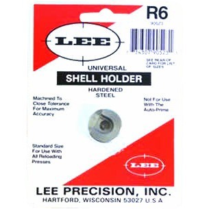 Le LEE UNIVERSAL SHELLHOLDER #6 est un porte douille universel compatible avec la plupart des presses de rechargement, idéal pour tes projets de rechargement.