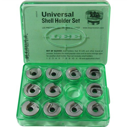 Le set de LEE UNIVERSAL SHELL HOLDERS est compatible avec la plupart des presses de rechargement, idéal pour tes projets de tir, sauf avec Lee Auto Prime.