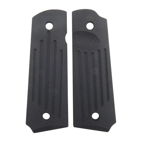 Les grips 1911 Carry Groove en G10 offrent une prise sûre sans accrochage, avec un scoop pour un accès facile au magazine, parfaits pour un port confortable.