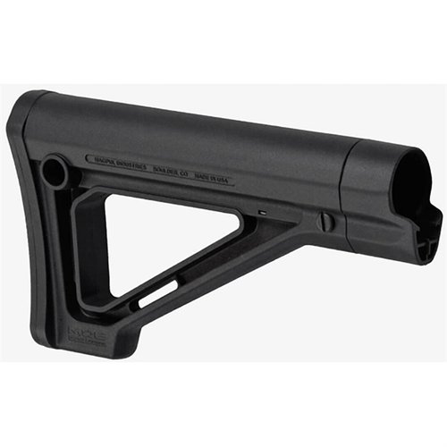Le MOE Fixed Carbine Stock offre une option fixe pour tubes de buffer carabine, avec un profil mince, un meilleur confort de joue et plusieurs options de sangle.